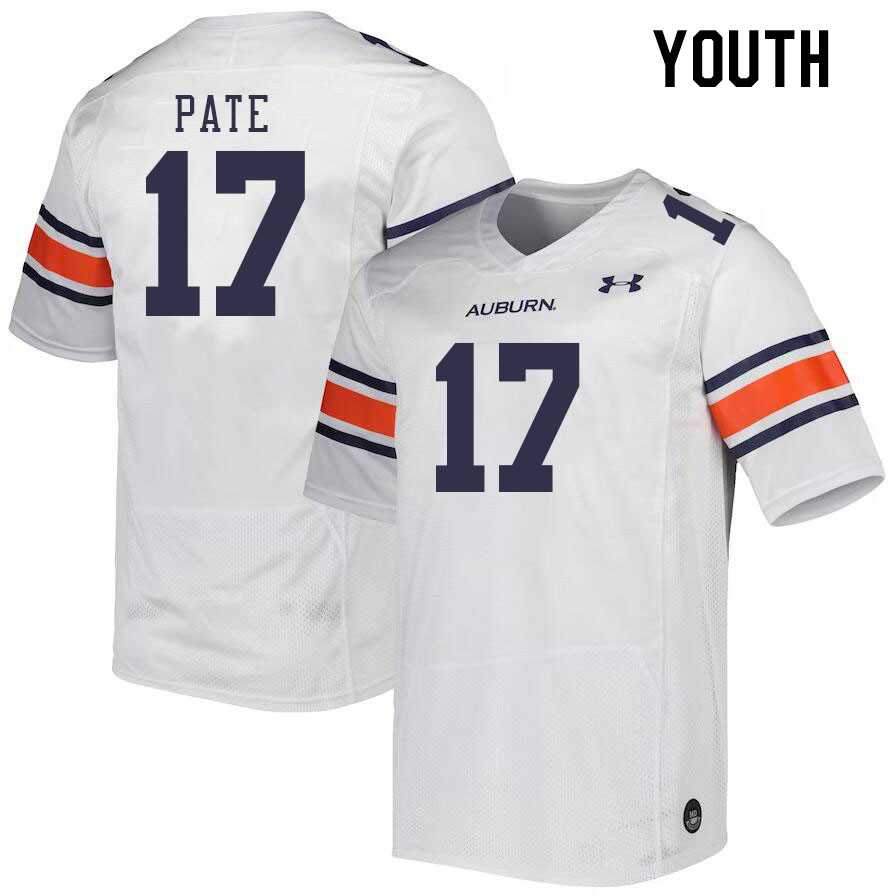 Youth #17 Sawyer Pate Auburn Tigers College Football Jerseys Stitched Sale-White